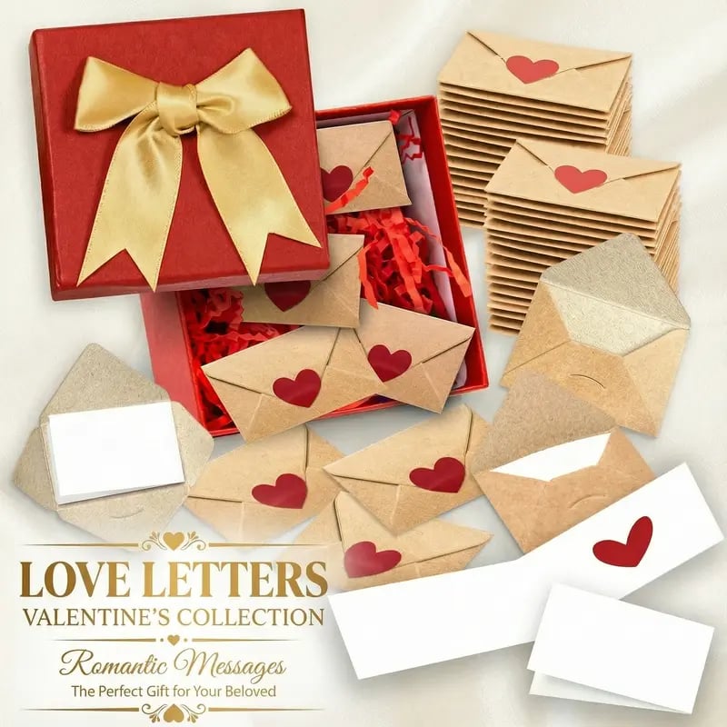 šValentine's Day Pre-Sale Save 49%šDIY Love Notes Box - Mini Blank Cards & Envelopes for Him/Herš