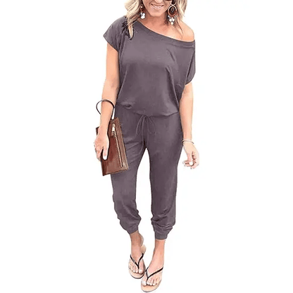 Women's Jumpsuit – Shoulder Elastic Waist Stretchy Loose Minimalist Comfy Clothes 🌸✨