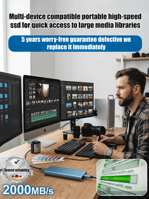 [Multi-device compatibility] Portable high-speed solid-state drive