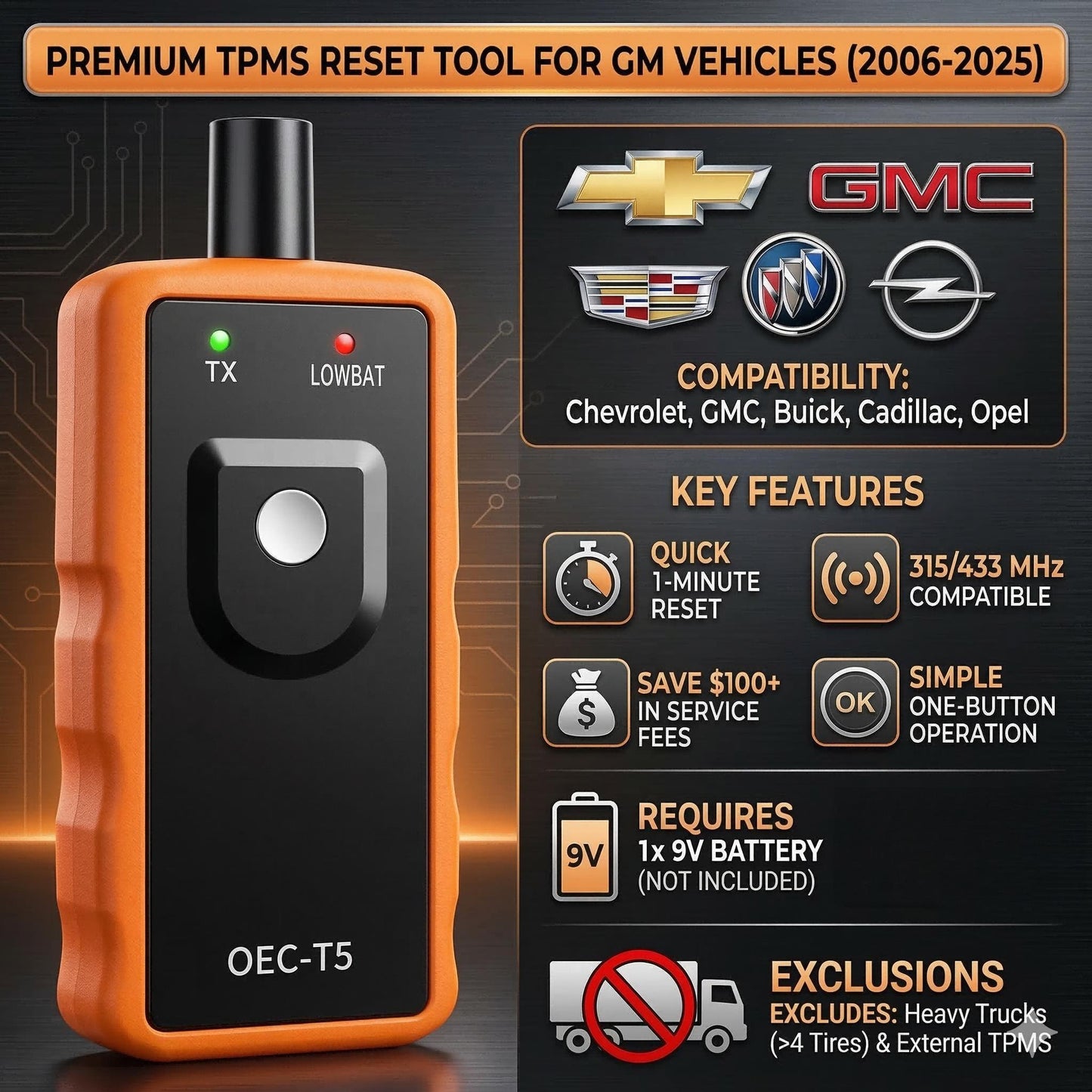 🚗 Reset Your Tire Pressure Sensors In Minutes-GM TPMS Reset Tool
