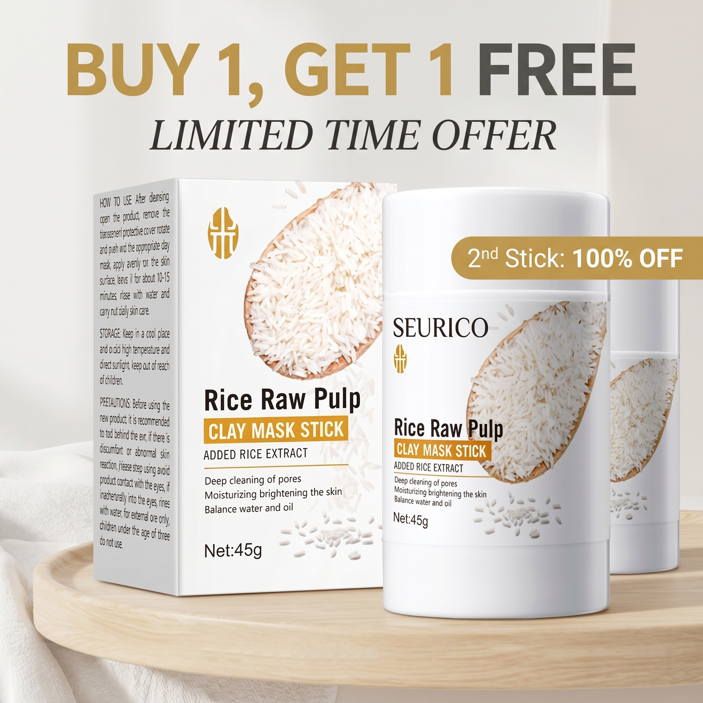 Rice Raw Pulp Clay Mask Stick