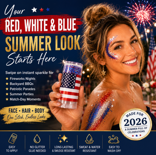 ✨🇺🇸 Patriotic Glitter Stick For July 4th,🎇  Waterproof  Glitter Body Stick