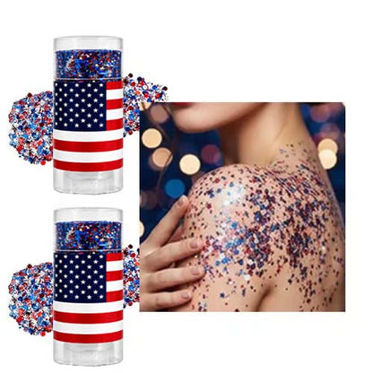 ✨🇺🇸 Patriotic Glitter Stick For July 4th,🎇  Waterproof  Glitter Body Stick