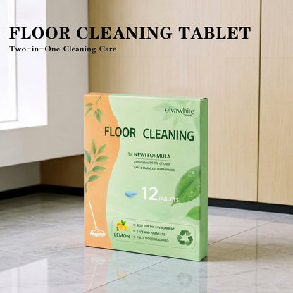 Floor Cleaning Tablets - Safe for Wood Tile Marble Quick Dry No Residue 12 Tablets Lemon Scent