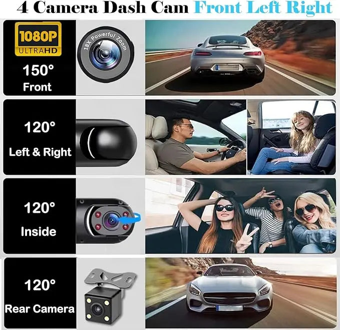 ⏰Last Day Promotion 49% 🔥4 Channel Car Dash Cam