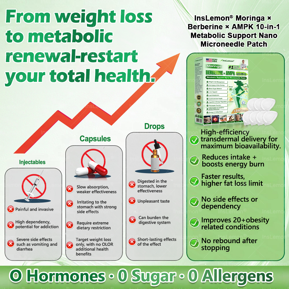 𝐅𝐃𝐀 𝐑𝐞𝐠𝐢𝐬𝐭𝐞𝐫𝐞𝐝 & 𝐆𝐌𝐏 𝐂𝐞𝐫𝐭𝐢𝐟𝐢𝐞𝐝 🌱|𝐈𝐧𝐬𝐋𝐞𝐦𝐨𝐧® 𝗠𝗼𝗿𝗶𝗻𝗴𝗮 × 𝗕𝗲𝗿𝗯𝗲𝗿𝗶𝗻𝗲 × 𝗔𝗠𝗣𝗞 𝟭𝟬-𝗶𝗻-𝟭 𝗠𝗲𝘁𝗮𝗯𝗼𝗹𝗶𝗰 𝗦𝘂𝗽𝗽𝗼𝗿𝘁 𝗡𝗮𝗻𝗼 𝗠𝗶𝗰𝗿𝗼𝗻𝗲𝗲𝗱𝗹𝗲 𝗣𝗮𝘁𝗰𝗵🇺🇸(𝐉𝐮𝐬𝐭 𝐨𝐧𝐜𝐞 𝐚 𝐝𝐚𝐲, 𝐯𝐢𝐬𝐢𝐛𝐥𝐞 𝐜𝐡𝐚𝐧𝐠𝐞𝐬 𝐢𝐧 𝟕 𝐝𝐚𝐲𝐬） ✅ 𝐅𝐨𝐫 𝐨𝐛𝐞𝐬𝐢𝐭𝐲, 🅛🅞🅞🅢🅔 🅢🅚🅘🅝,𝐝𝐢𝐚𝐛𝐞𝐭𝐞𝐬, 𝐬𝐥𝐞𝐞𝐩 𝐚𝐩𝐧𝐞𝐚, 𝐣𝐨𝐢𝐧𝐭 𝐢𝐬𝐬𝐮𝐞𝐬, 𝐚𝐧𝐝 𝐦𝐨𝐫𝐞