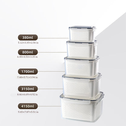 🥬 Fruit & Vegetable Storage Containers with Drain Baskets