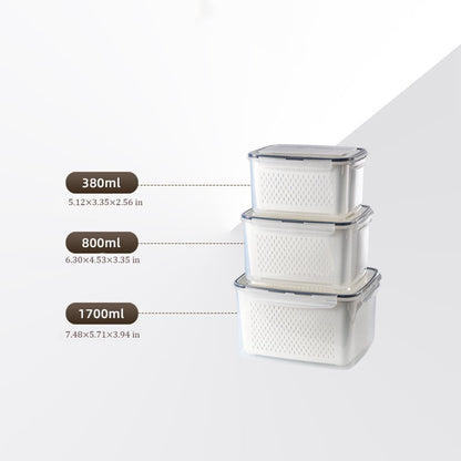 🥬 Fruit & Vegetable Storage Containers with Drain Baskets