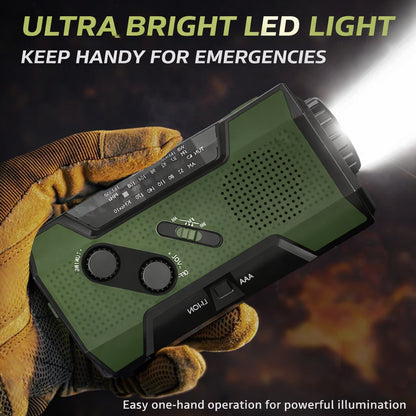 Self-Powered Weather Alert & 2000mAh Power Bank Radio 🔥