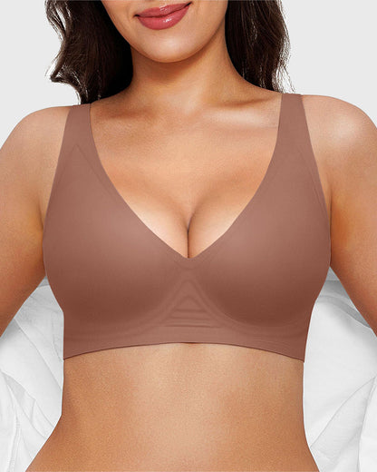 Seamless Deep V Push-Up Wireless Bra