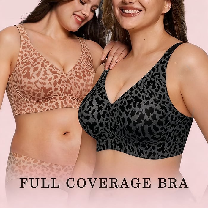 Super Firming Leopard Print Jelly  Bra | Women Wirefree Bras 👍No More Sagging Breasts