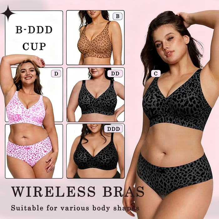 Super Firming Leopard Print Jelly  Bra | Women Wirefree Bras 👍No More Sagging Breasts