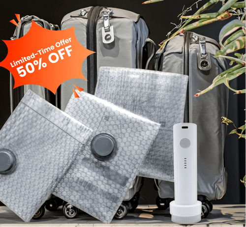 🔥 LAST DAY 49% OFF-Cordless Travel Vacuum Storage Compression Bag Set