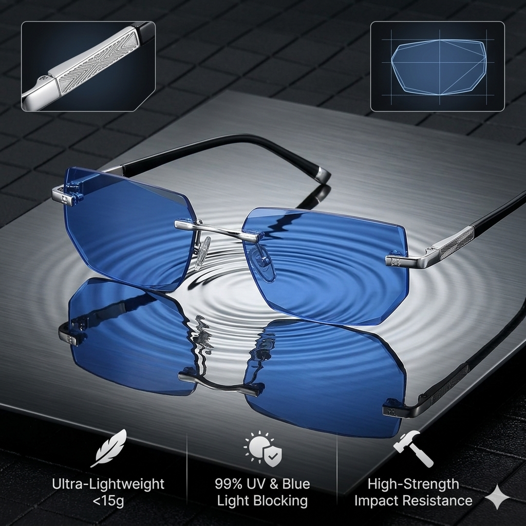 🔥Titanium Flex: 👓The Ultra-Lightweight Blue Light Blocking Glasses🎁