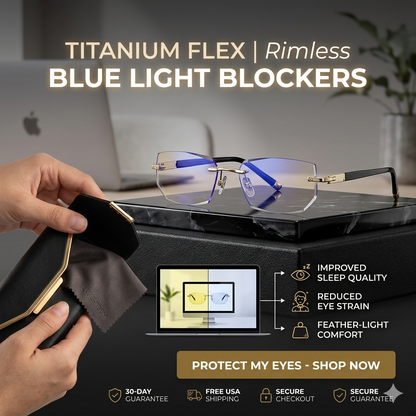 🔥Titanium Flex: 👓The Ultra-Lightweight Blue Light Blocking Glasses🎁