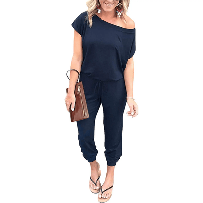 Women's Jumpsuit – Shoulder Elastic Waist Stretchy Loose Minimalist Comfy Clothes 🌸✨