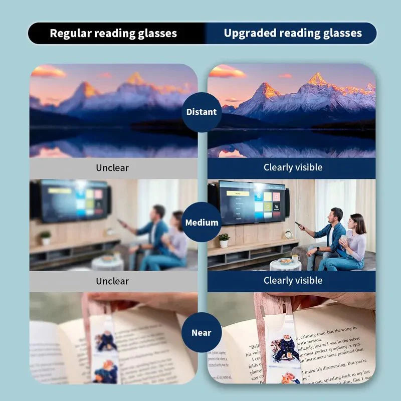 Dual Focus Anti Blue Light Glasses, All-Day Comfort Wear Without Dizziness for Men & Women-OKN